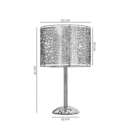 ONLI - Bordlampe BRUCE 1xE27/15W/230V 40 cm mat krom