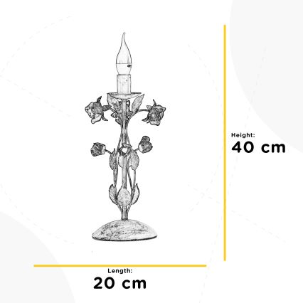 ONLI - Bordlampe CAROLINA 1xE14/6W/230V 40 cm bronze