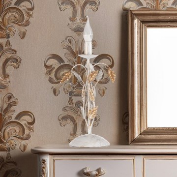 ONLI - Bordlampe COLLANA 1xE14/6W/230V 40 cm hvid