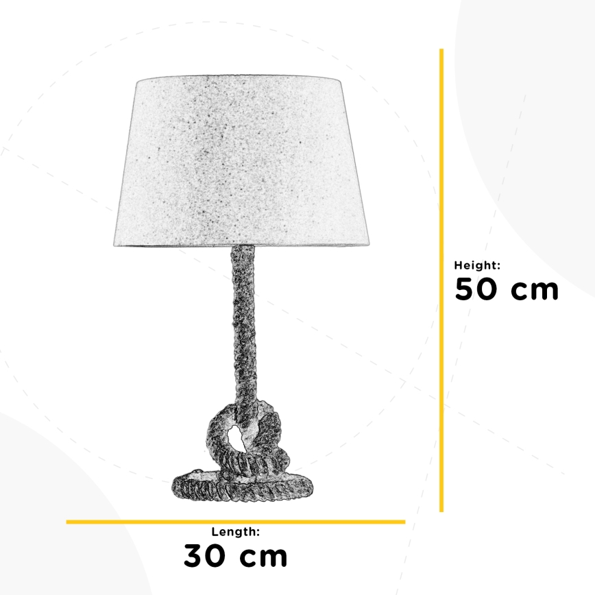 ONLI - Bordlampe CORDA 1xE27/22W/230V 50 cm beige