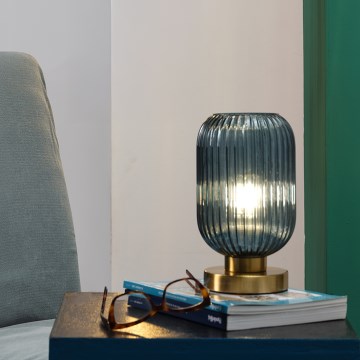 ONLI - Bordlampe DOROTY 1xE27/22W/230V blå/guldfarvet