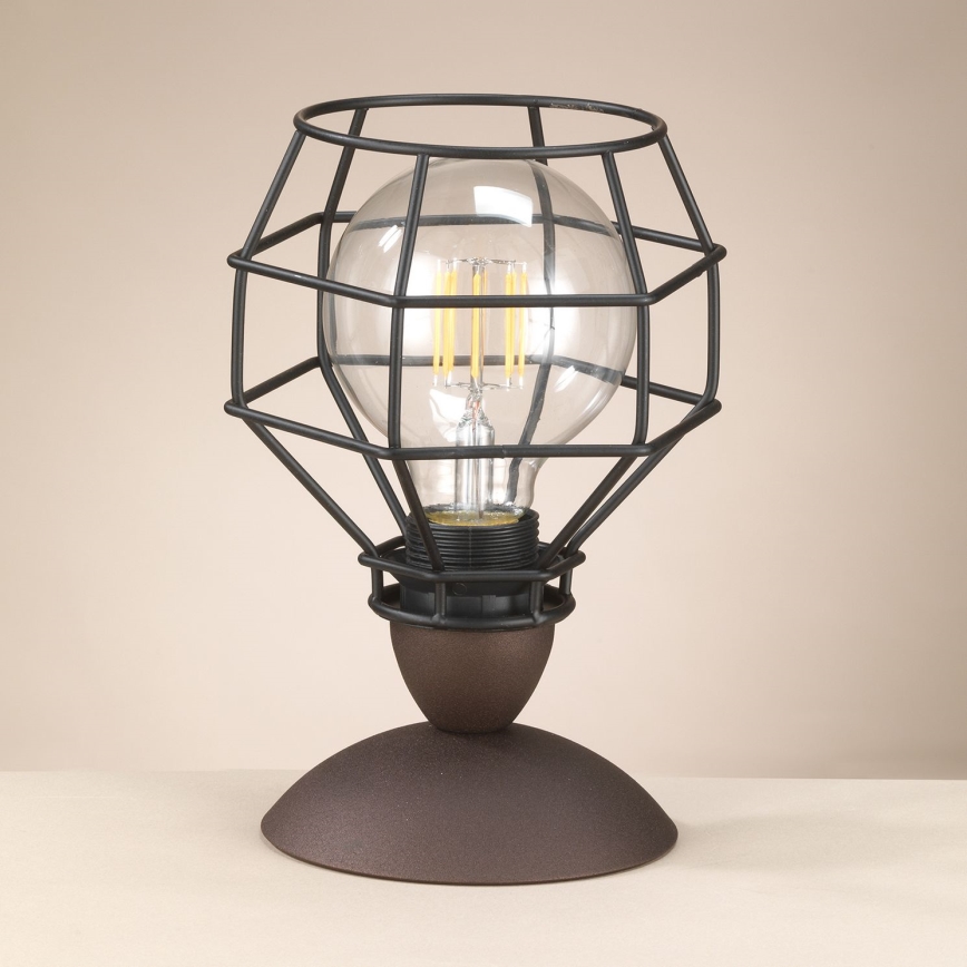 ONLI - Bordlampe EDDERKOP 1xE27/15W/230V 23 cm sort/brun