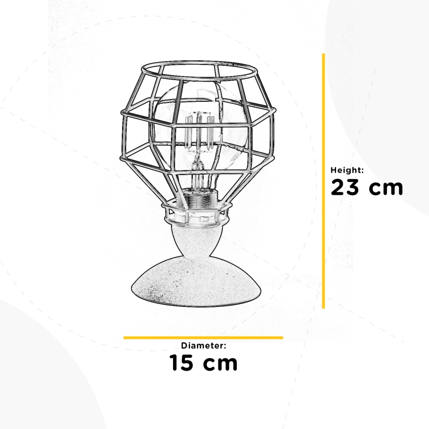 ONLI - Bordlampe EDDERKOP 1xE27/15W/230V 23 cm sort/brun