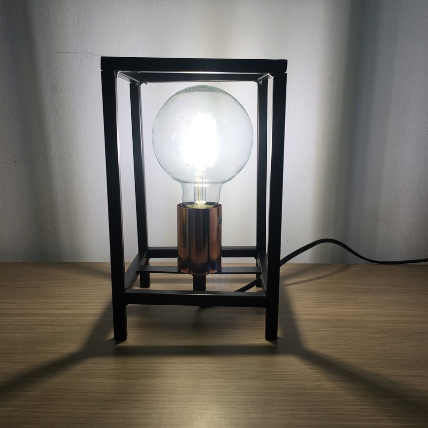 ONLI - Bordlampe FLOKI 1xE27/15W/230V 20 cm sort/kobber