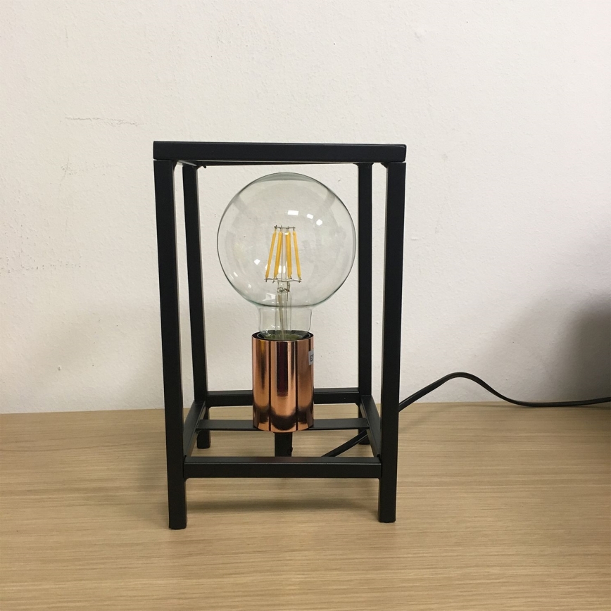 ONLI - Bordlampe FLOKI 1xE27/15W/230V 20 cm sort/kobber