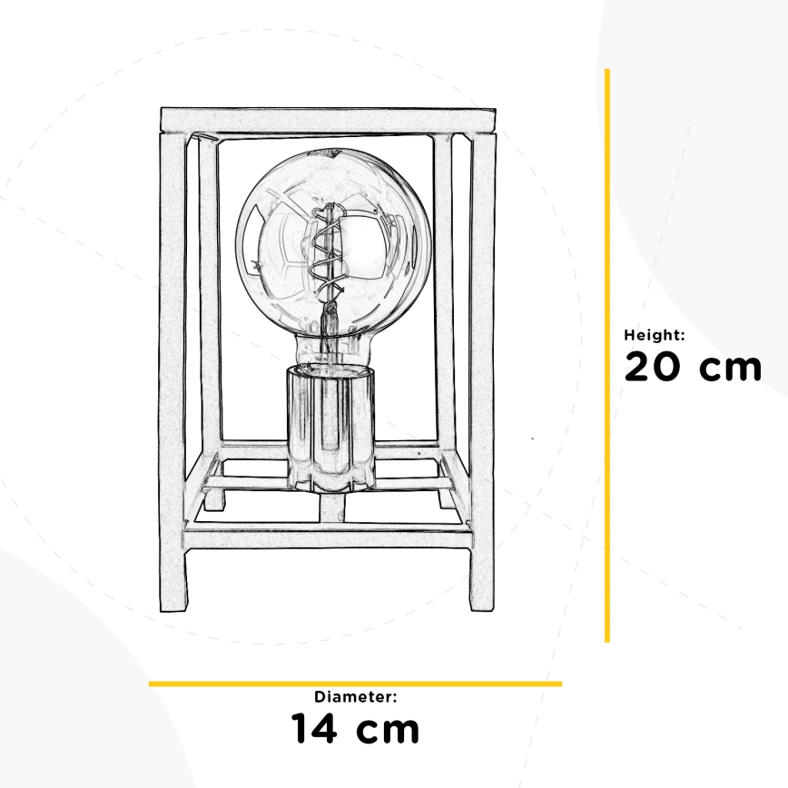 ONLI - Bordlampe FLOKI 1xE27/15W/230V 20 cm sort/kobber