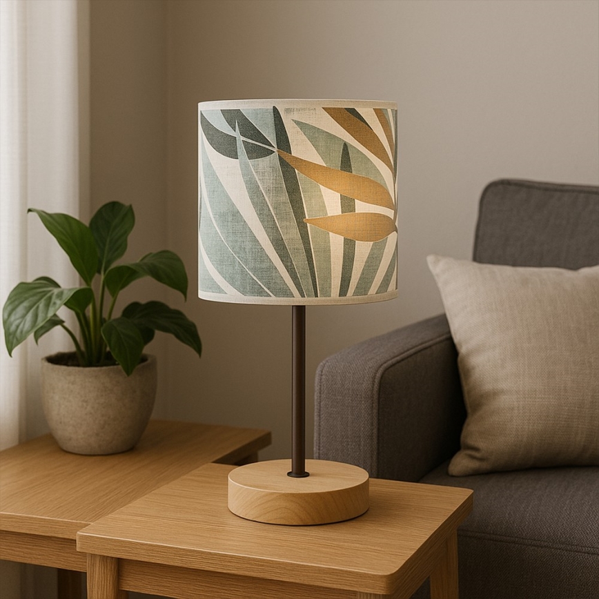 ONLI - Bordlampe FLORA 1xE27/22W/230V 28 cm grøn/guldfarvet
