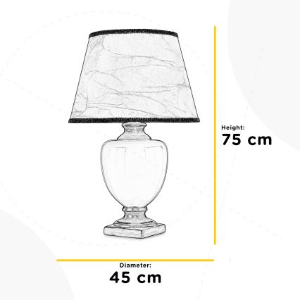 ONLI - Bordlampe MOZART 1xE27/22W/230V beige/guldfarvet 75 cm