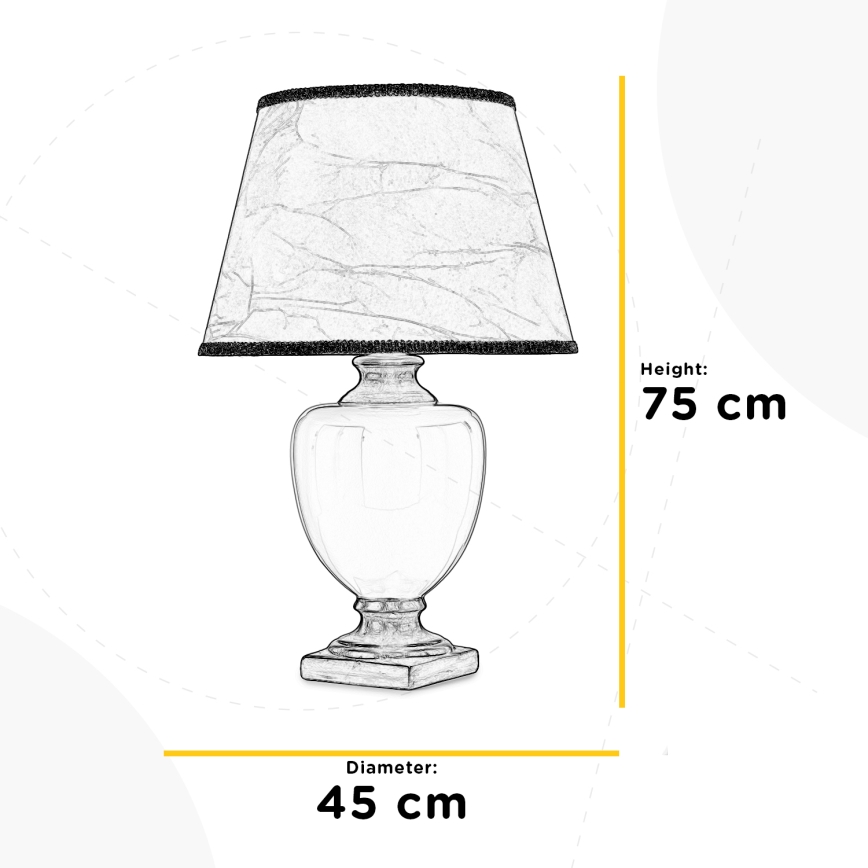 ONLI - Bordlampe MOZART 1xE27/22W/230V beige/guldfarvet 75 cm
