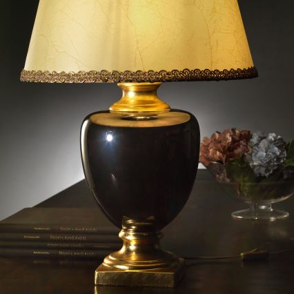 ONLI - Bordlampe MOZART 1xE27/22W/230V sort/guld 67 cm