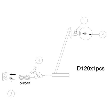 ONLI - Bordlampe PALOMA 1xG9/10W/230V 38,5 cm guldfarvet