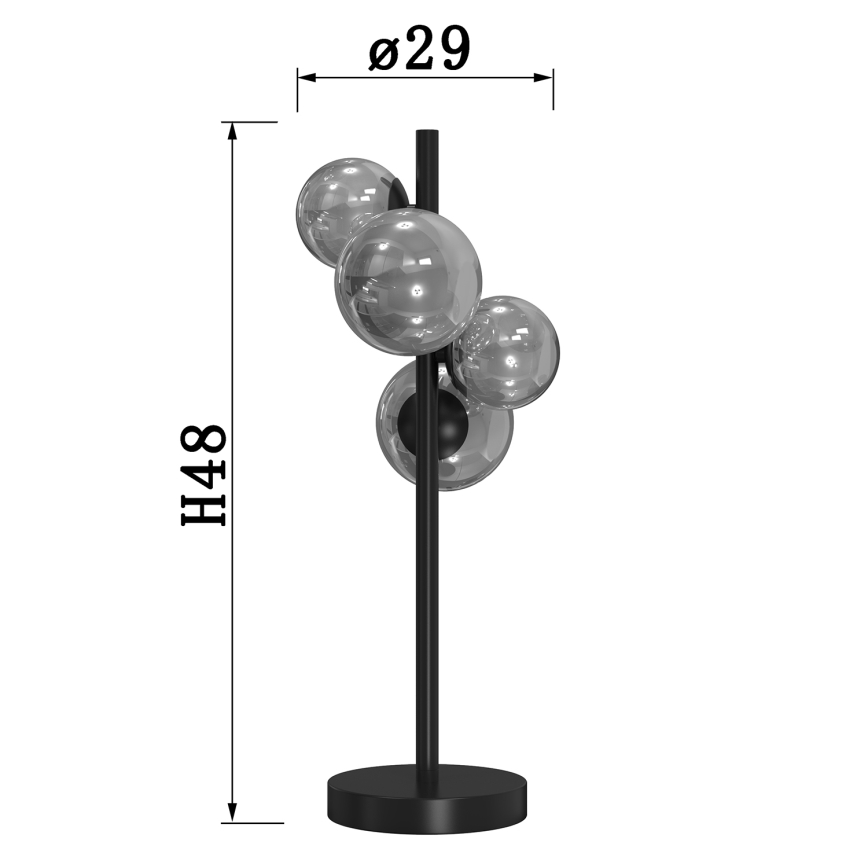 ONLI - Bordlampe PALOMA 4xG9/10W/230V 48 cm sort/røget