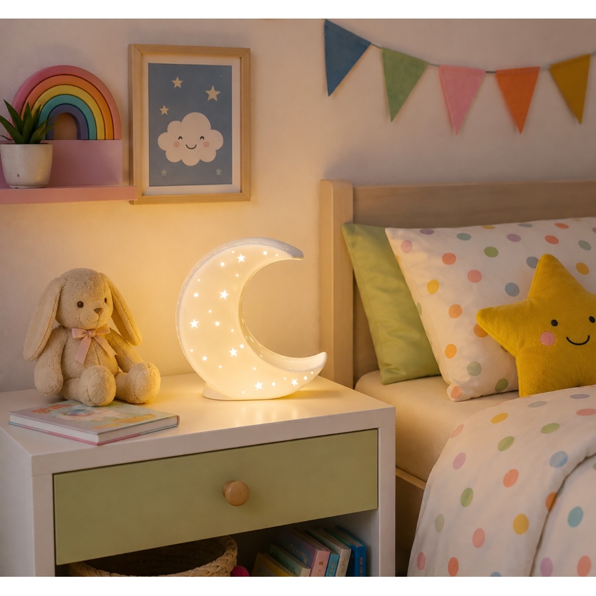 ONLI - Bordlampe PORCELLANA 1xE14/6W/230V 21 cm måne
