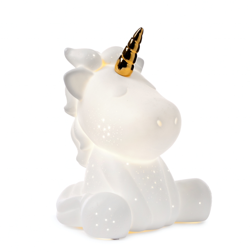 ONLI - Bordlampe PORCELLANA 1xE14/6W/230V 23,5 cm enhjørning