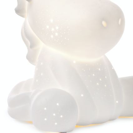 ONLI - Bordlampe PORCELLANA 1xE14/6W/230V 23,5 cm enhjørning