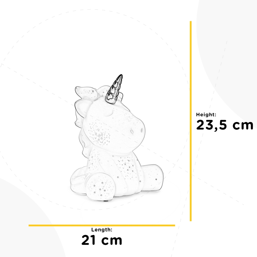 ONLI - Bordlampe PORCELLANA 1xE14/6W/230V 23,5 cm enhjørning