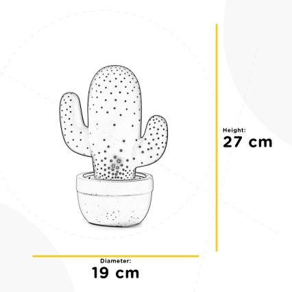 ONLI - Bordlampe PORCELLANA 1xE14/6W/230V 27 cm kaktus