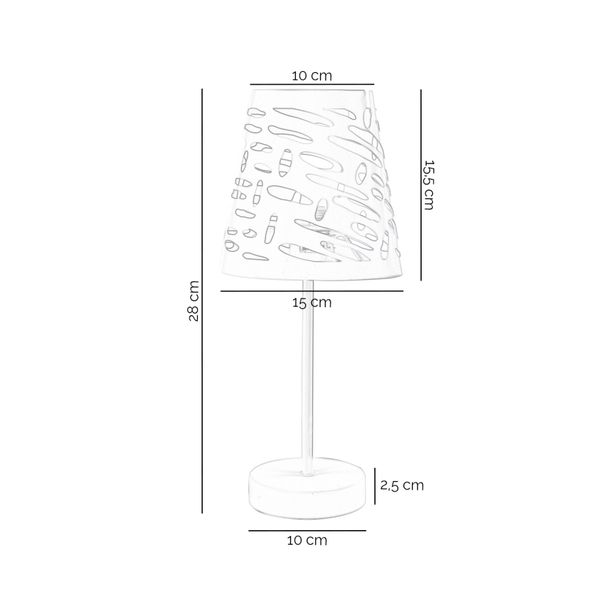 ONLI - Bordlampe RICKY 1xE14/10W/230V 28 cm hvid