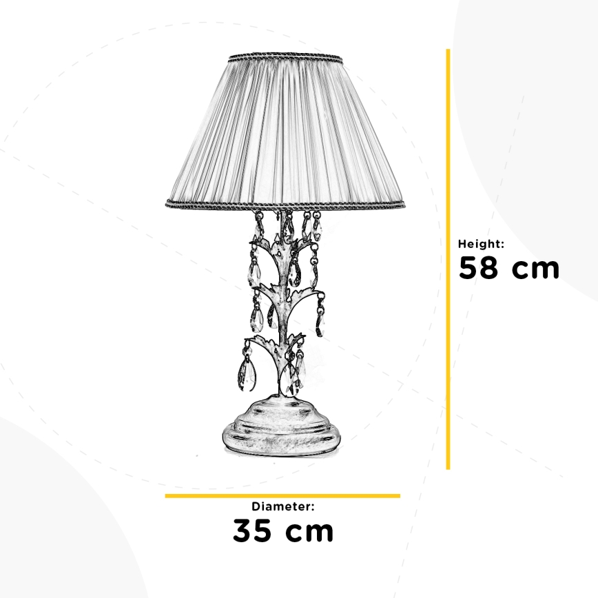 ONLI - Bordlampe TERESA 1xE27/22W/230V bronze 58 cm