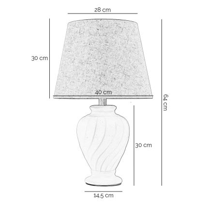 ONLI - Bordlampe VORTICE 1xE27/22W/230V 64 cm cremefarvet