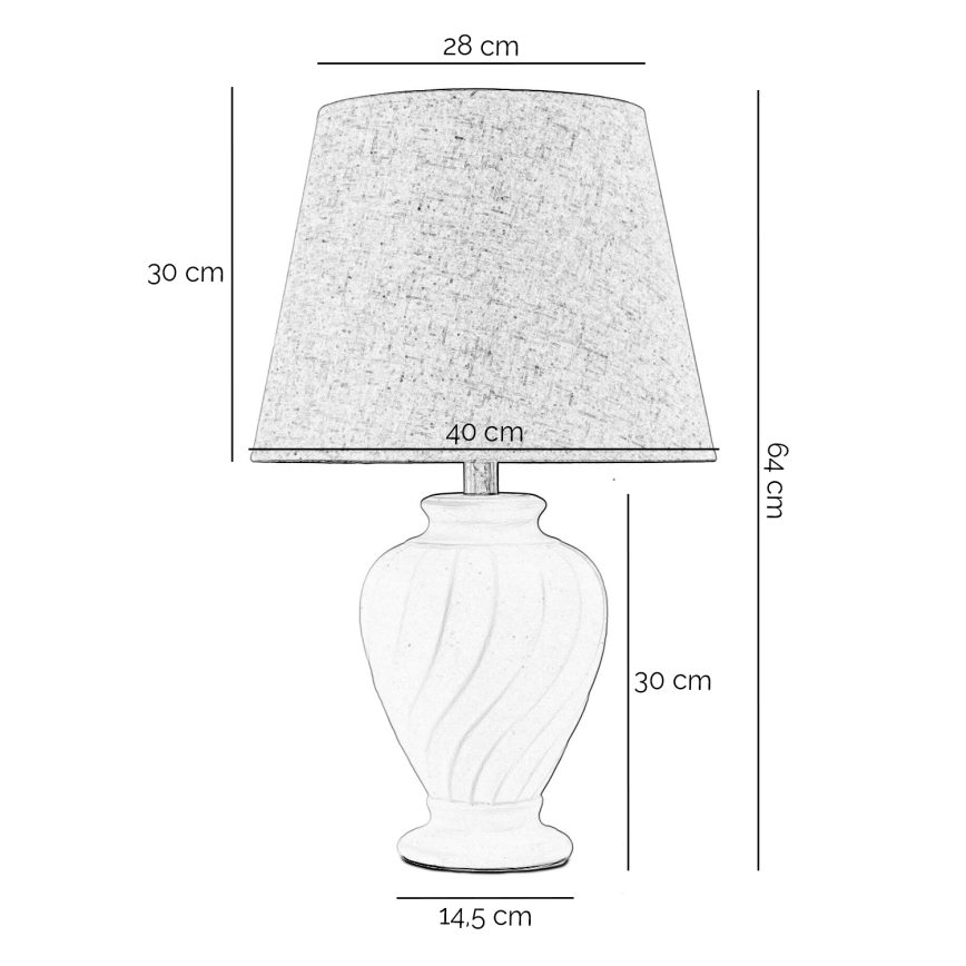 ONLI - Bordlampe VORTICE 1xE27/22W/230V 64 cm cremefarvet