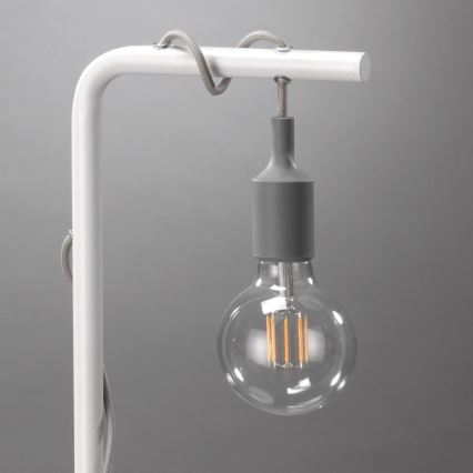 ONLI - Bordlampe WIRE 1xE27/15W/230V 50 cm grå/hvid