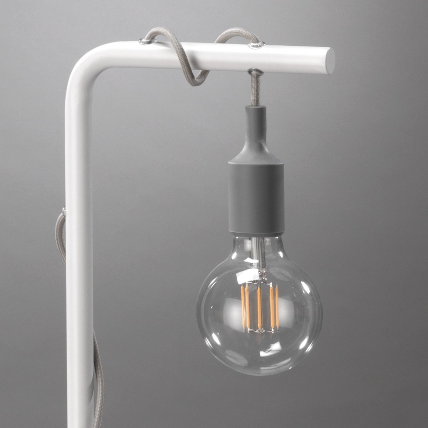 ONLI - Bordlampe WIRE 1xE27/15W/230V 50 cm grå/hvid
