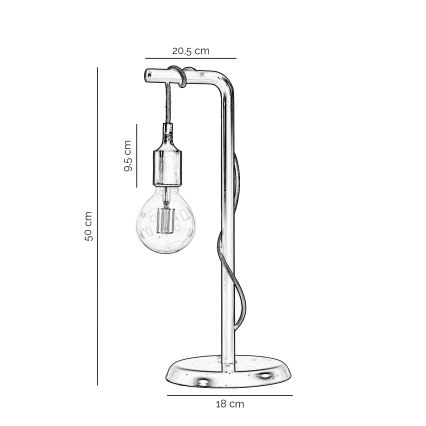 ONLI - Bordlampe WIRE 1xE27/15W/230V 50 cm sort