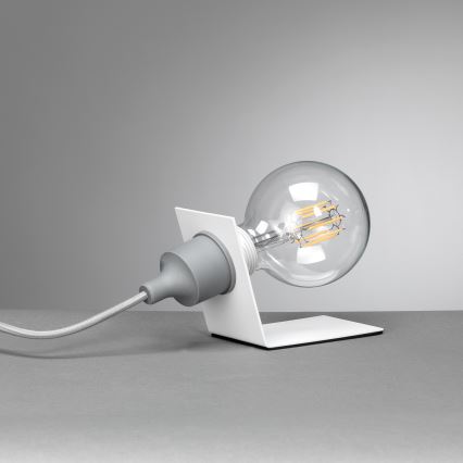 ONLI - Bordlampe WIRE 1xE27/15W/230V 9 cm grå/hvid