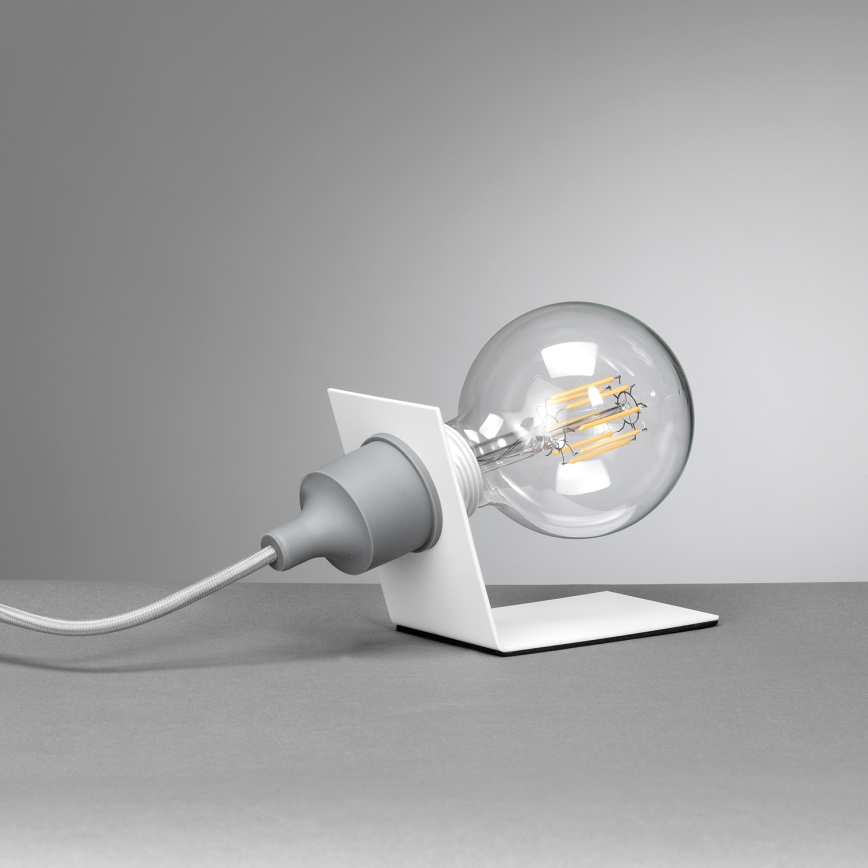 ONLI - Bordlampe WIRE 1xE27/15W/230V 9 cm grå/hvid