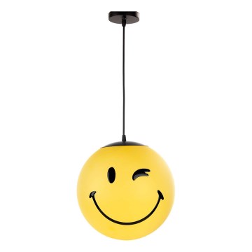 ONLI - Børnependel med ledning SMILEY 1xE27/15W/230V gul
