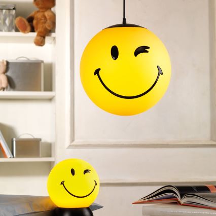 ONLI - Børnependel med ledning SMILEY 1xE27/15W/230V gul