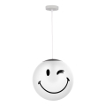 ONLI - Børnependel på kabel SMILEY 1xE27/15W/230V hvid