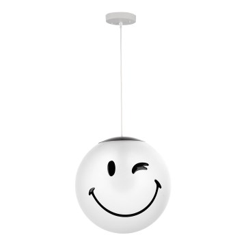 ONLI - Børnependel på kabel SMILEY 1xE27/15W/230V hvid