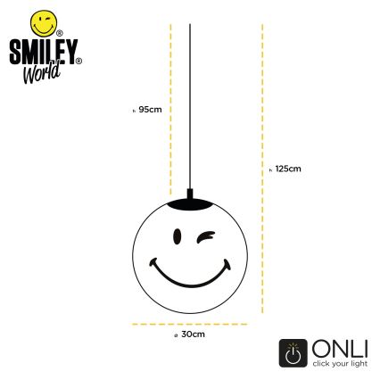 ONLI - Børnependel på kabel SMILEY 1xE27/15W/230V hvid