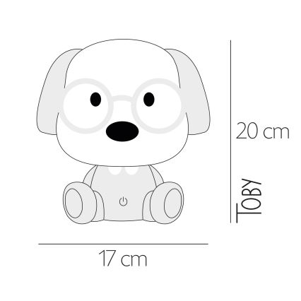 ONLI - LED Dæmpbar natlampe til børn PUPPIES LED/3W/230V 20 cm hund/lyserød