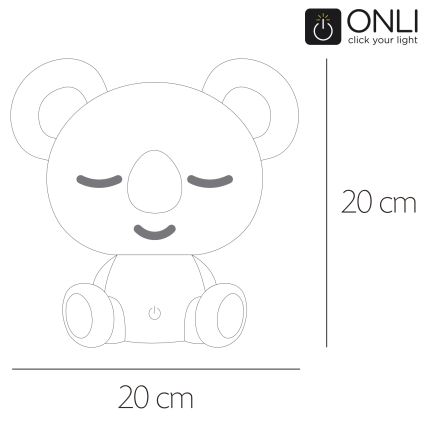 ONLI - LED Dæmpbar natlampe til børn PUPPIES LED/3W/230V 20 cm koala/grøn