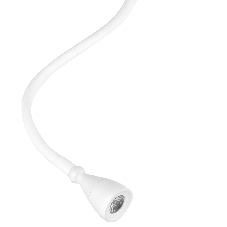 ONLI - Fleksibel LED lampe m. hylde og USB-opladning PLAK LED/1W/230V hvid