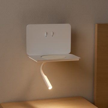 ONLI - fleksibel LED-lampe med hylde WIK LED/6,5W/230V + LED/3W hvid