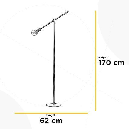ONLI - Gulvlampe ASTE 1xE27/15W/230V sort/guldfarvet