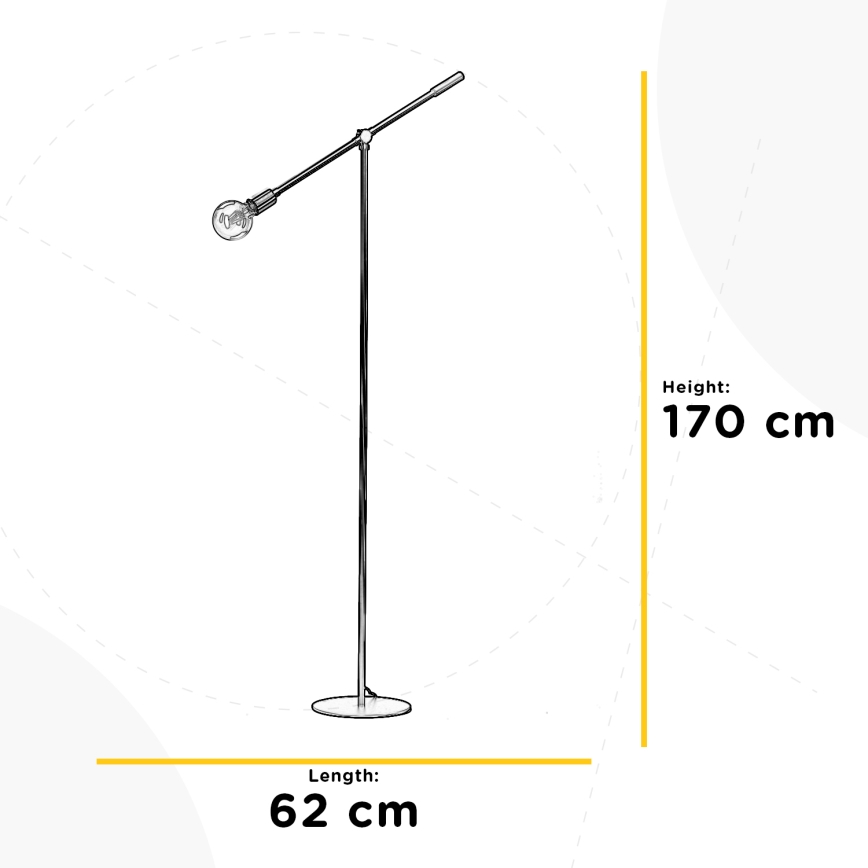 ONLI - Gulvlampe ASTE 1xE27/15W/230V sort/guldfarvet