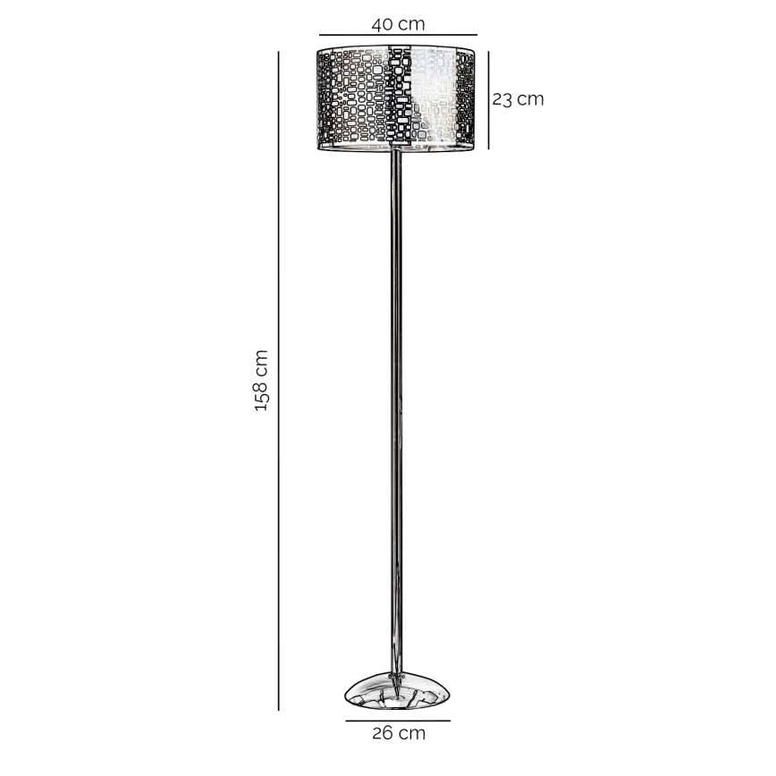 ONLI - Gulvlampe BRUCE 1xE27/15W/230V mat krom