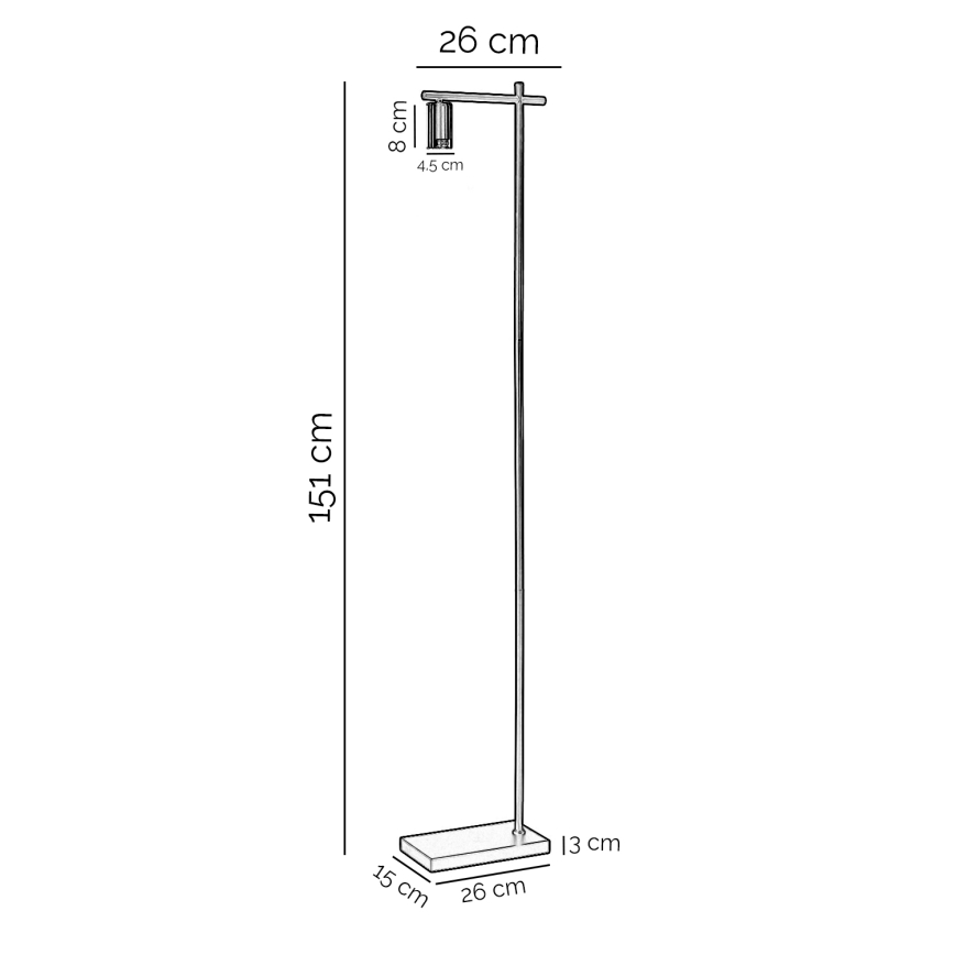 ONLI - Gulvlampe CROSS 1xE27/22W/230V sort/messing