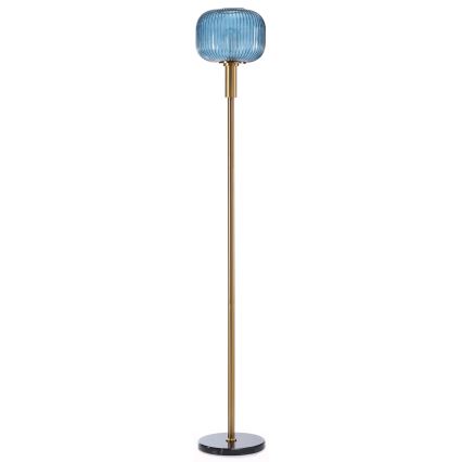 ONLI - Gulvlampe DOROTY 1xE27/22W/230V blå/guldfarvet