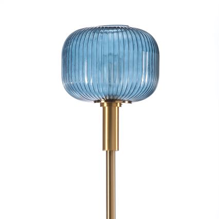 ONLI - Gulvlampe DOROTY 1xE27/22W/230V blå/guldfarvet