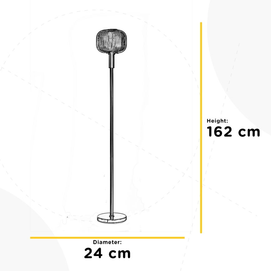 ONLI - Gulvlampe DOROTY 1xE27/22W/230V blå/guldfarvet