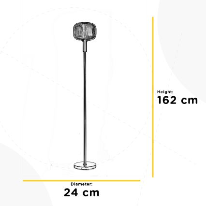 ONLI - Gulvlampe DOROTY 1xE27/22W/230V blå/guldfarvet