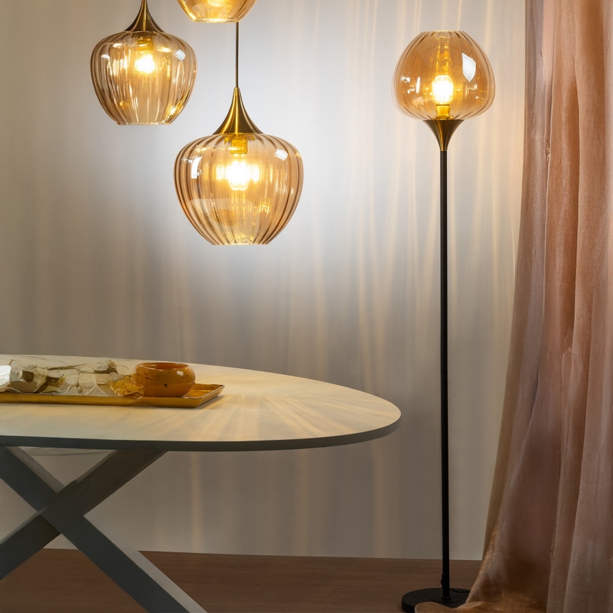 ONLI - Gulvlampe ELIDE 1xE27/15W/230V sort/kobber