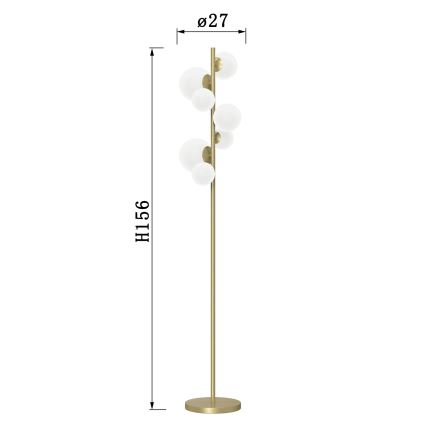 ONLI - Gulvlampe PALOMA 7xG9/10W/230V guldfarvet