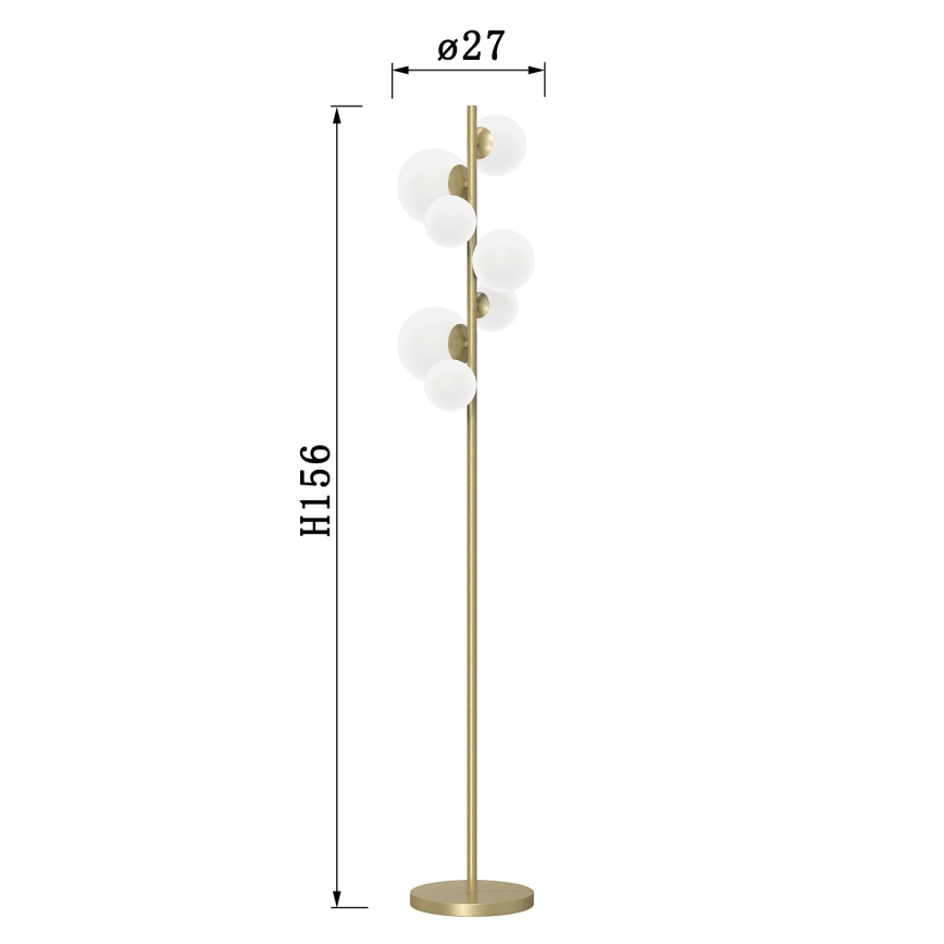 ONLI - Gulvlampe PALOMA 7xG9/10W/230V guldfarvet
